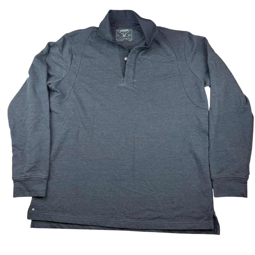 Spyder Long Sleeve Pullover Polo Shirt XL Gray